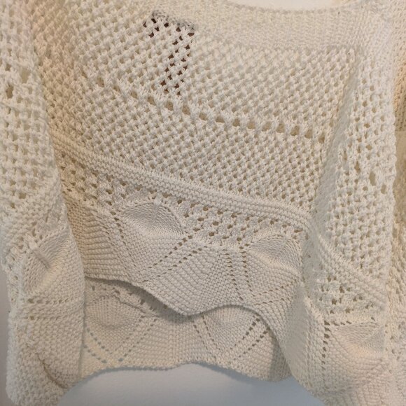 Anthropologie Pilcro Ivory "Crochet Scallop Hem Cami" Sweater Tank - Picture 7 of 9